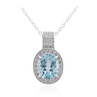 Sky Blue Topaz Silver Necklace
