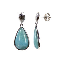 Larimar Silver Earrings