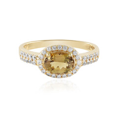 Unheated Yellow Tanzanite Silver Ring