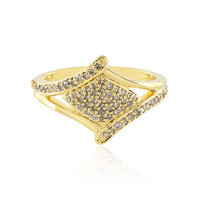 I3 Champagne Diamond Silver Ring