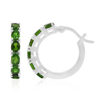 Russian Diopside Silver Earrings