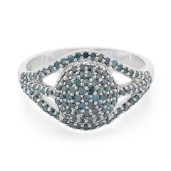 Fancy Diamond Silver Ring