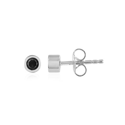 Black Diamond Silver Earrings