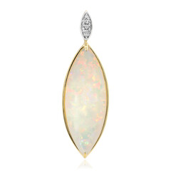 18K Brazilian White Opal Gold Pendant