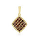 9K I2 Red Diamond Gold Pendant
