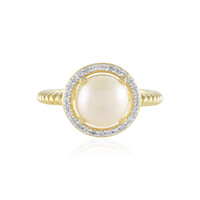 White Freshwater Pearl Silver Ring