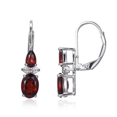 Mozambique Garnet Silver Earrings