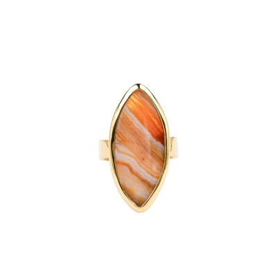 Lace Agate Silver Ring