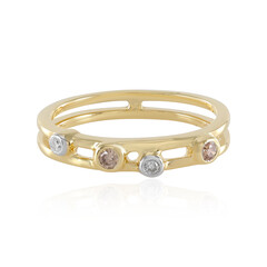 9K SI1 Champagne Diamond Gold Ring