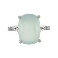 Aqua Chalcedony Silver Ring