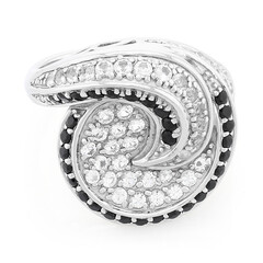 Black Spinel Silver Ring