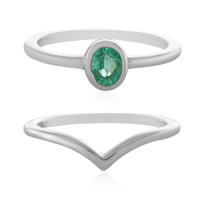 Russian Emerald Silver Ring
