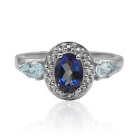 Mystic Blue Topaz Silver Ring