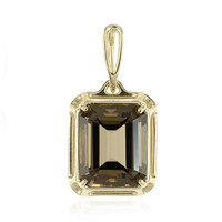9K Smoky Quartz Gold Pendant