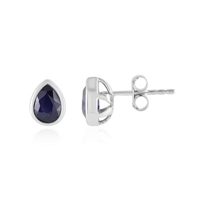 Madagascar Blue Sapphire Silver Earrings