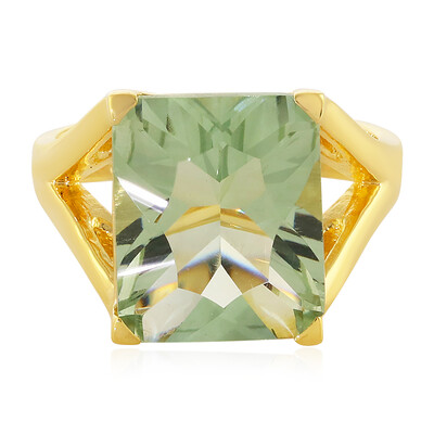 Green Amethyst Silver Ring