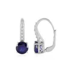 Madagascar Blue Sapphire Silver Earrings