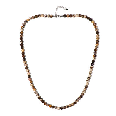 Red Zebra Jasper Silver Necklace