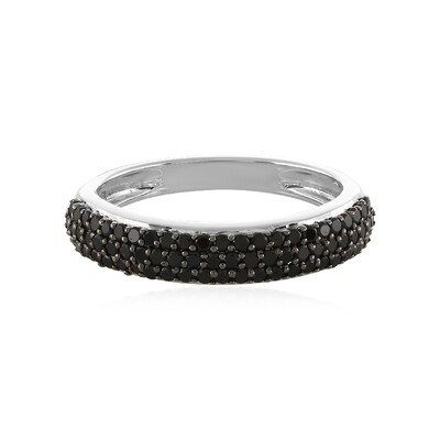 Black Spinel Silver Ring
