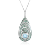 Sky Blue Topaz Silver Necklace (Adela Silber)