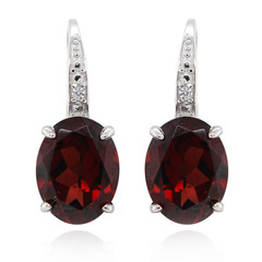 Mozambique Garnet Silver Earrings