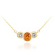 9K Ban Ka Cha Orange Sapphire Gold Necklace