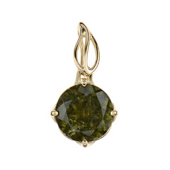 9K Moldavite Gold Pendant
