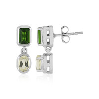 Russian Diopside Silver Earrings