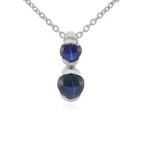 Blue Star Sapphire Silver Necklace