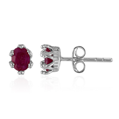 Kenyan Ruby Silver Earrings