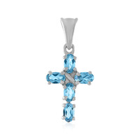 Swiss Blue Topaz Silver Pendant