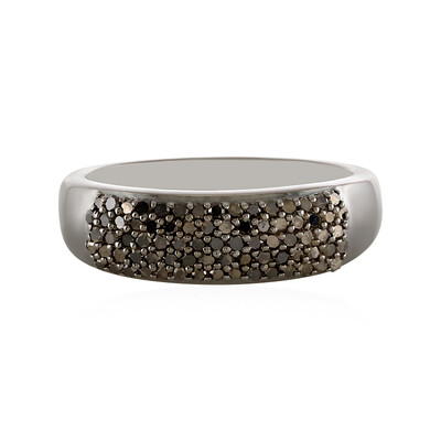 Black Diamond Silver Ring