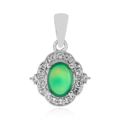 Green Ethopian Opal Silver Pendant