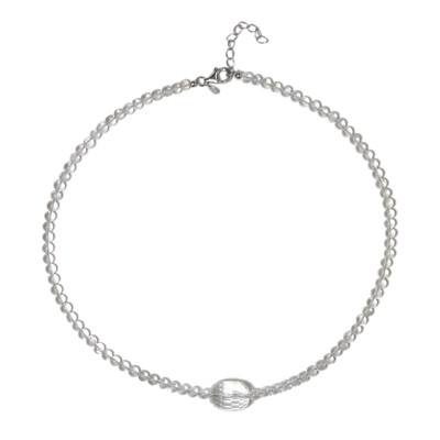 White Quartz Silver Necklace