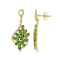 Russian Diopside Silver Earrings