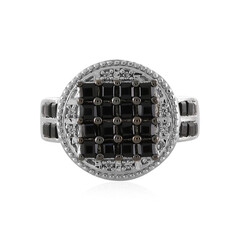 Black Spinel Silver Ring