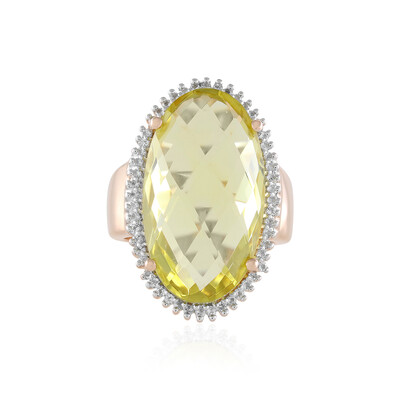 Lemon Quartz Silver Ring