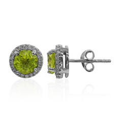 Burmese Peridot Silver Earrings