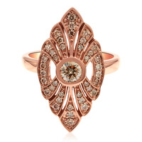 9K VS1 Argyle Rose De France Diamond Gold Ring