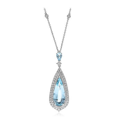 14K AAA Brazilian Aquamarine Gold Necklace (CIRARI)