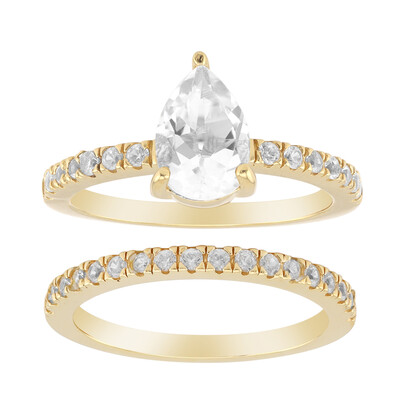 White Topaz Silver Ring