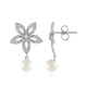 White Freshwater Pearl Silver Earrings