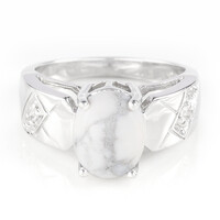 Howlite Silver Ring
