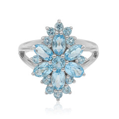 Swiss Blue Topaz Silver Ring