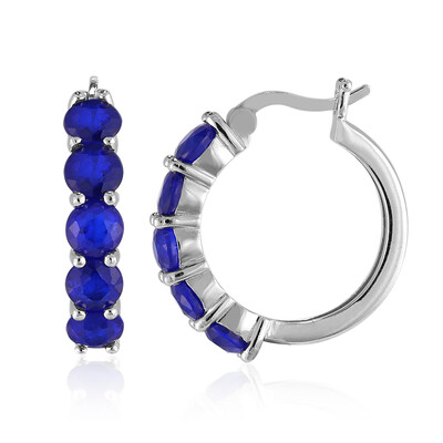 Royal Blue Spinel Silver Earrings