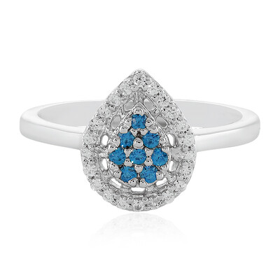Blue Zircon Silver Ring