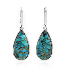 Blue Copper Turquoise Silver Earrings (Faszination Türkis)