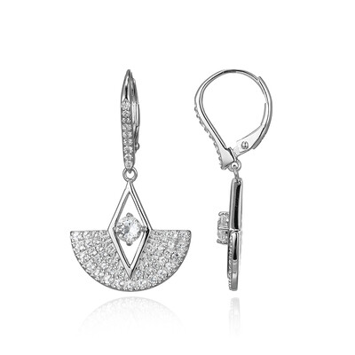 White Topaz Silver Earrings