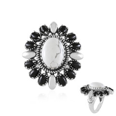 Howlite Silver Ring (Desert Chic)