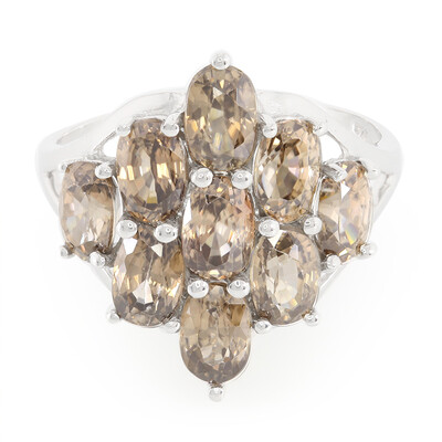 Cinnamon Zircon Silver Ring